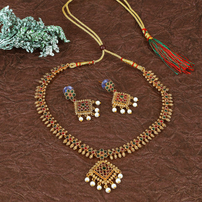 PIU AND DEV Alloy Gold-plated Multicolor Jewellery Set(Pack of 1)