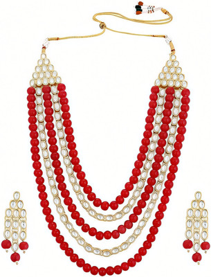 RAUNAK CREATION Alloy Red Jewellery Set(Pack of 3)