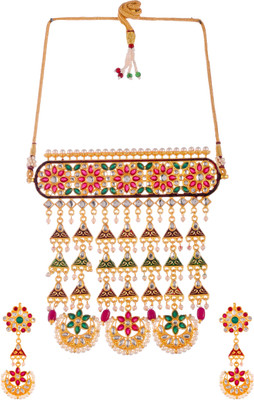 Silvermerc Designs Brass Gold-plated Multicolor Jewellery Set(Pack of 1)