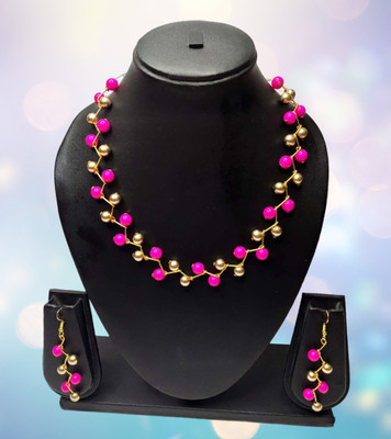 PRAGATI Alloy Gold, Pink Jewellery Set(Pack of 3)