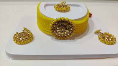 AMHRIK IMITATION Brass Yellow, Gold Jewellery Set(Pack of 1)