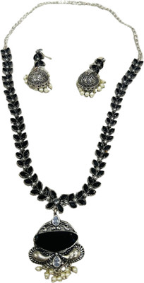 Aurika Alloy Sterling Silver Black Jewellery Set(Pack of 3)