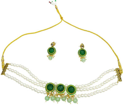 NITASHA CREATIONS Alloy Green Jewellery Set(Pack of 3)