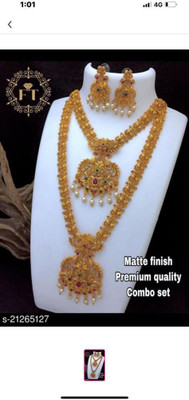 bhagyshree Alloy Gold-plated Multicolor Jewellery Set(Pack of 2)