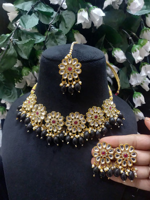 Dsara Creations Brass Black Jewellery Set(Pack of 1)