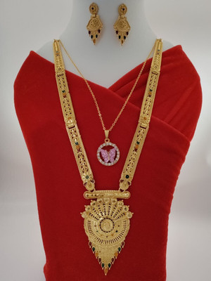 DENISHA Brass Gold-plated Gold Jewellery Set(Pack of 1)