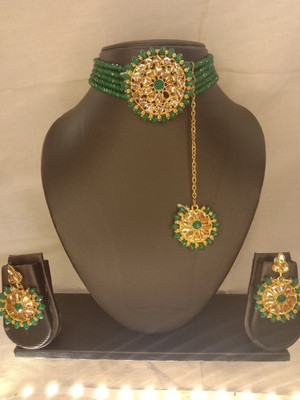 house of common Brass Gold-plated Green, Gold Jewellery Set(Pack of 1)