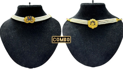 MODELFLUX Brass Gold, White Jewellery Set(Pack of 1)