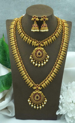 DC Alloy Maroon Jewellery Set(Pack of 1)