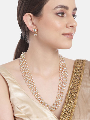 ANOUK Brass Gold-plated White Jewellery Set(Pack of 3)