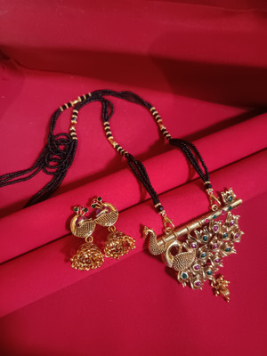 LAKSHYA COLLECTIONS Alloy Gold-plated Black Jewellery Set(Pack of 1)