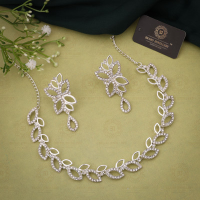 Divastri Brass Gold-plated Silver, White Jewellery Set(Pack of 1)