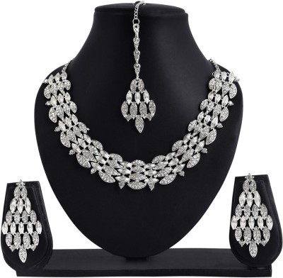 AK JEWEL STORES Alloy Rhodium White Jewellery Set(Pack of 1)