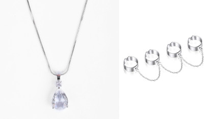 Gauri Fashions Alloy Silver Jewellery Set(Pack of 2)