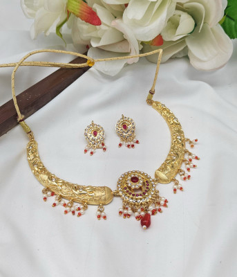 MK Gallery Brass Rhodium Gold Jewellery Set(Pack of 3)