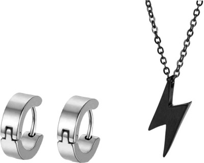 MAATRCHAAYA Alloy, Stainless Steel Titanium, Sterling Silver, Silver Silver, Black Jewellery Set(Pack of 2)