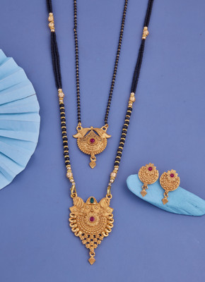 VEMISHTI Brass Gold-plated Gold Jewellery Set(Pack of 2)