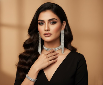 Zunerah creations Alloy Silver Jewellery Set(Pack of 1)