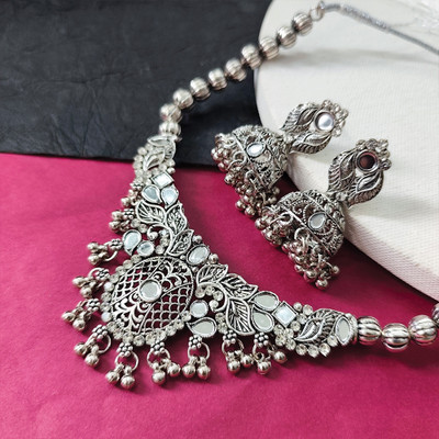 JewelMaze Alloy Silver Jewellery Set(Pack of 1)