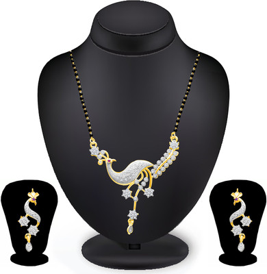 Bhagya Lakshmi Alloy Gold-plated White Jewellery Set(Pack of 1)