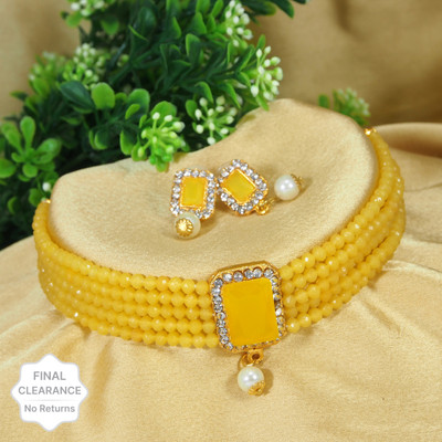 Hulashi Art Alloy Gold-plated Yellow Jewellery Set(Pack of 1)