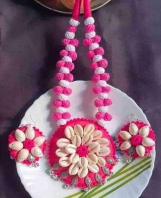 FASHION HOUSE Fabric Pink Jewellery Set(Pack of 1)