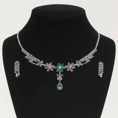 Konika Alloy Sterling Silver Multicolor Jewellery Set(Pack of 1)