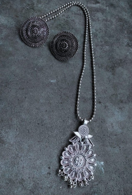 MS Creation Brass Brass Silver Jewellery Set(Pack of 2)