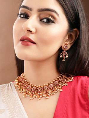 RUBANS Brass Gold-plated Gold Jewellery Set(Pack of 1)