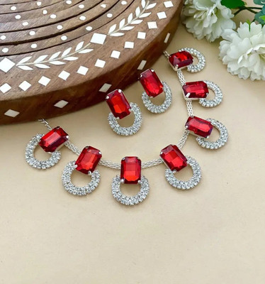 DENICRAAS Alloy Red Jewellery Set(Pack of 1)