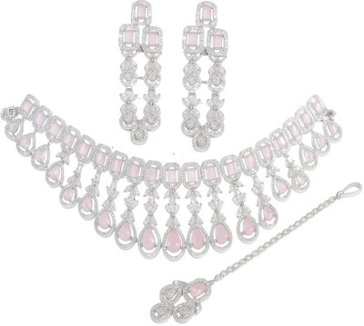 DENICRAAS Alloy Pink Jewellery Set(Pack of 1)