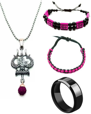 KINGSTYLEIMPEX Stainless Steel Rhodium Multicolor Jewellery Set(Pack of 4)