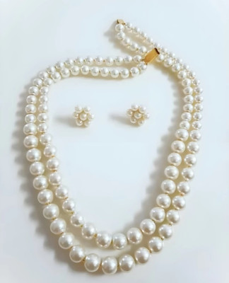 PRASUB Alloy Gold-plated White Jewellery Set(Pack of 1)