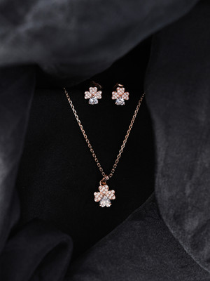 CLARA Sterling Silver Rose Gold Jewellery Set(Pack of 3)