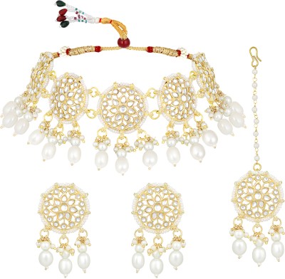 PEORA Alloy Gold-plated White Jewellery Set(Pack of 4)