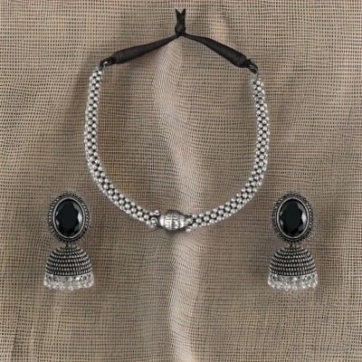 University Trendz Oxidised Silver Silver Black Jewellery Set(Pack of 1)