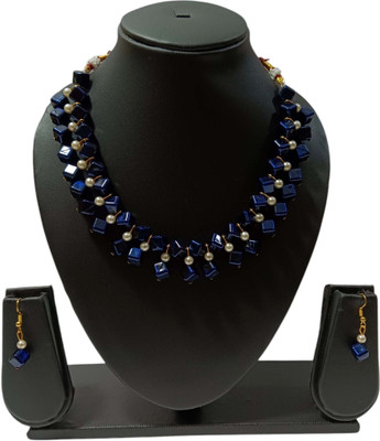 UTTARAI Alloy Gold-plated Blue Jewellery Set(Pack of 1)