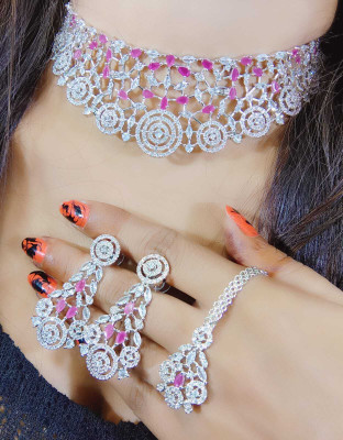 DENICRAAS Alloy Sterling Silver Black Jewellery Set(Pack of 1)