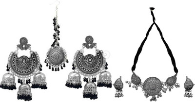 JMBW INTERNATIONAL Alloy Black, Silver, Silver Jewellery Set(Pack of 2)