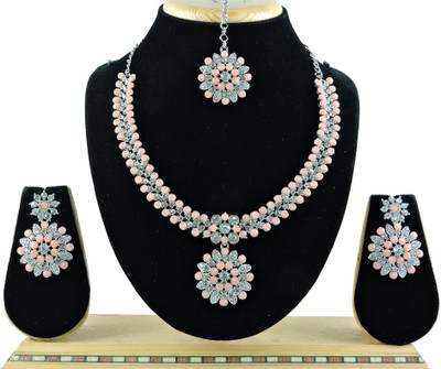 VATSALYA creation Alloy Gold-plated Beige Jewellery Set(Pack of 1)