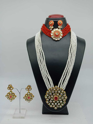 CATALYST Alloy Gold-plated Red, White Jewellery Set(Pack of 1)