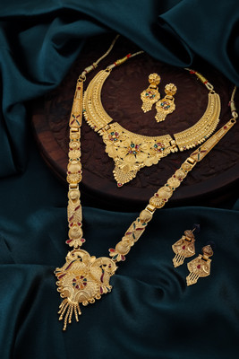 Naitrutya elegance Alloy Gold-plated Gold Jewellery Set(Pack of 2)