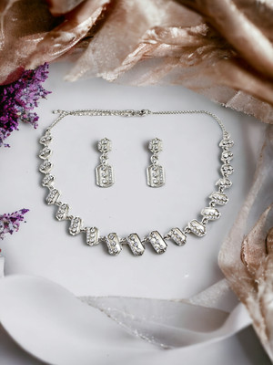aarnaa Brass Silver Silver Jewellery Set(Pack of 2)