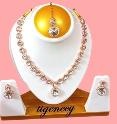 TIGENECY Alloy Rhodium Rose Gold Jewellery Set(Pack of 1)