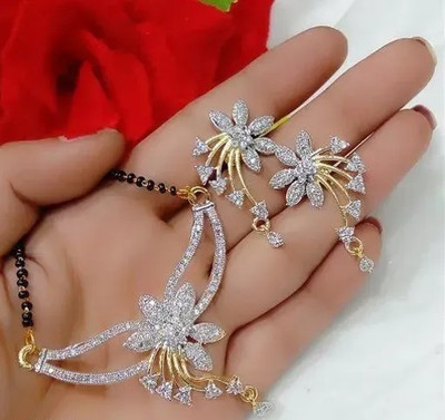 Krishna Creation Alloy Gold-plated Gold, Black, Silver Jewellery Set(Pack of 1)