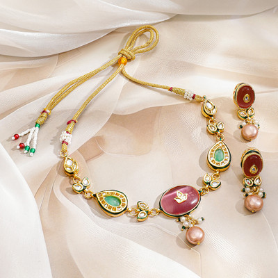RUBANS Brass Gold-plated Gold Jewellery Set(Pack of 3)