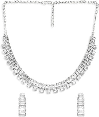 Oomph Alloy Silver Silver, White Jewellery Set(Pack of 2)
