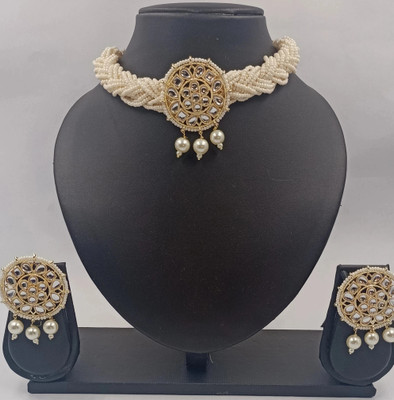 ZMS Brass Brass White, Gold Jewellery Set(Pack of 1)