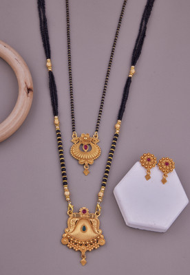 house of common Brass Gold-plated Gold Jewellery Set(Pack of 3)