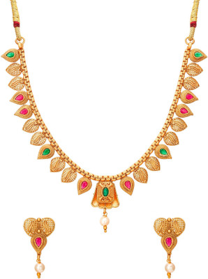 LUXOR Copper Gold-plated Multicolor Jewellery Set(Pack of 1)